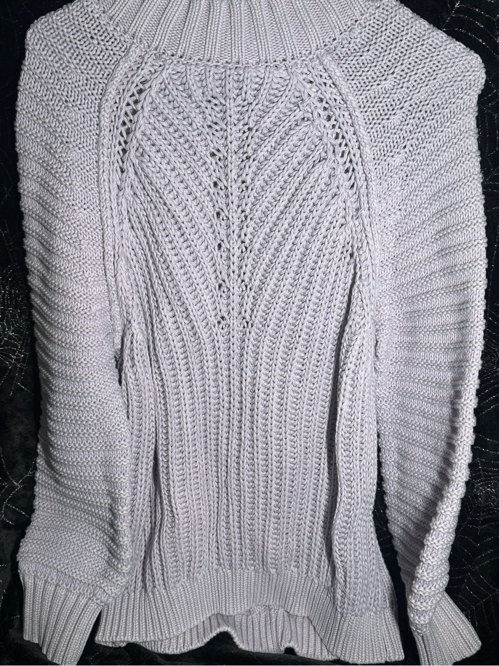 Light Purple Cable Knit Women's Sweater